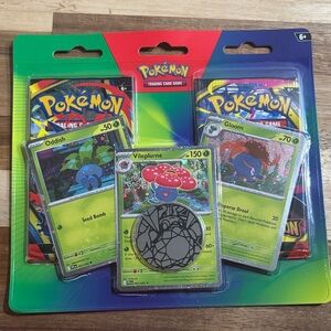 Pokemon Vileplume, Oddish & Gloom Card Pack - Green, Red, Blue